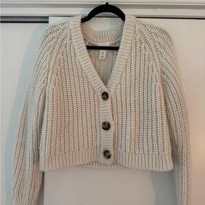 H&M Cream Chunky Knit Cardigan